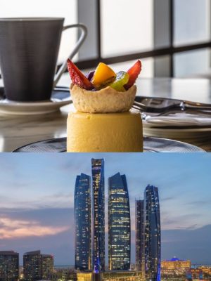 Shop Online Etihad Tower Observation Deck with coffee or tea and slice of cake – Experiences Dubai Masala