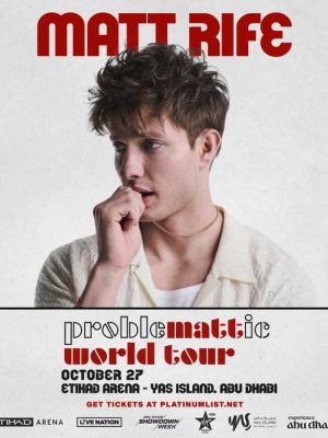 Shop Online Live Nation Middle East Presents Matt Rife: ProbleMATTic at Etihad Arena in Abu Dhabi – Comedy Events Dubai Masala