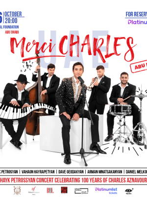 Shop Online Merci Charles concert by Hayk Petrossyan at Cultural Foundation, Abu Dhabi – Concerts Dubai Masala