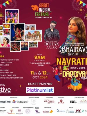 Shop Online The Great Indian Festival Gujarat Edition & Navratri Utsav 2024 at Al Mamzar Park, Dubai – Desi Events Dubai Masala